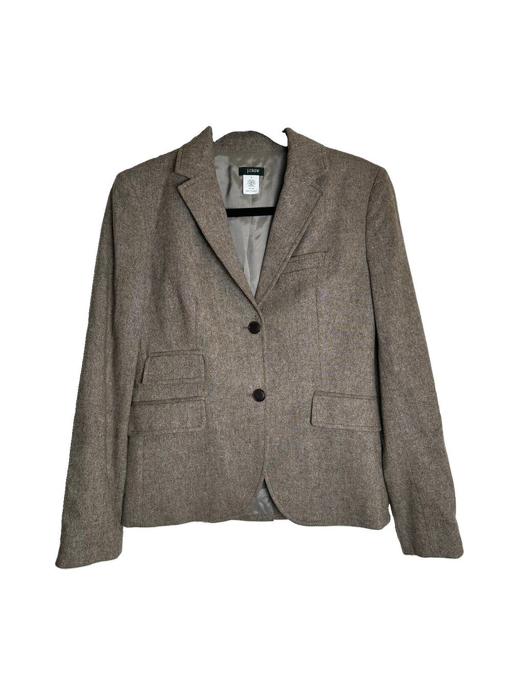 J.Crew Vintage Elbow-Patch Wool Cashmere Tweed Blazer Jacket Women’s Size 6